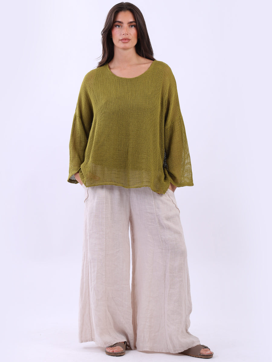 Mesh Net Crop Top Olive
