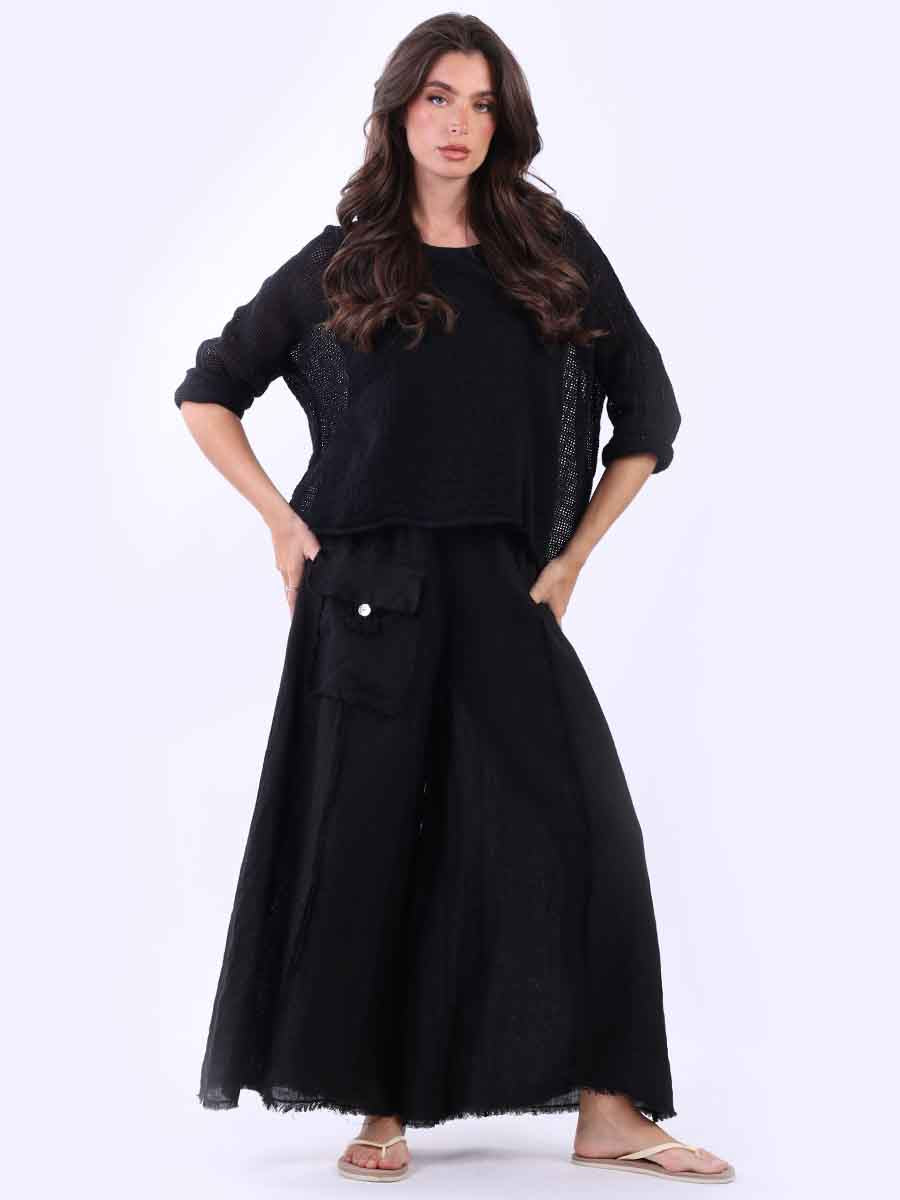 Mesh Net Crop Top Black