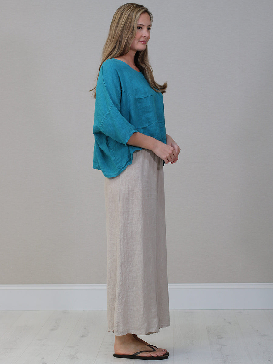 Italian Women Plain Linen Blouse