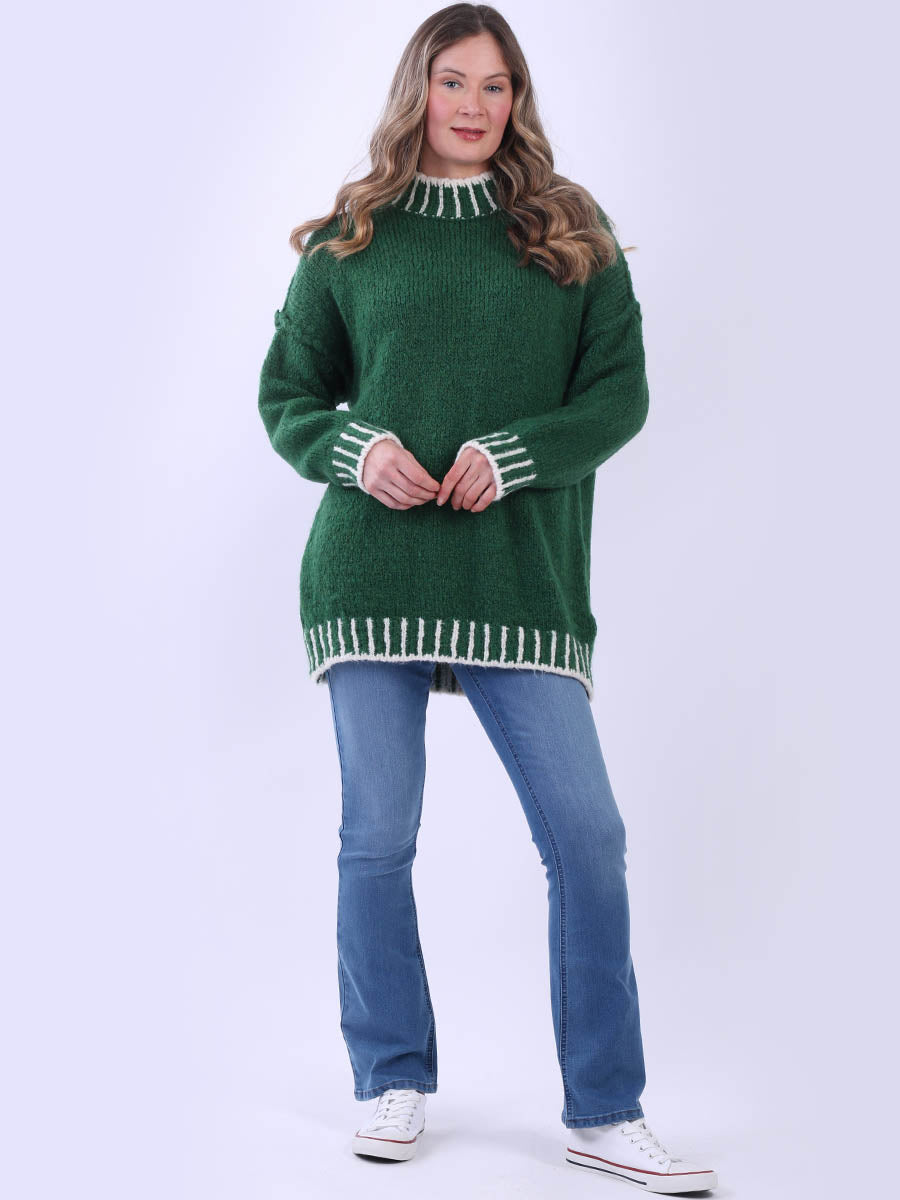 Whipstitch Knitted Wooly Jumper