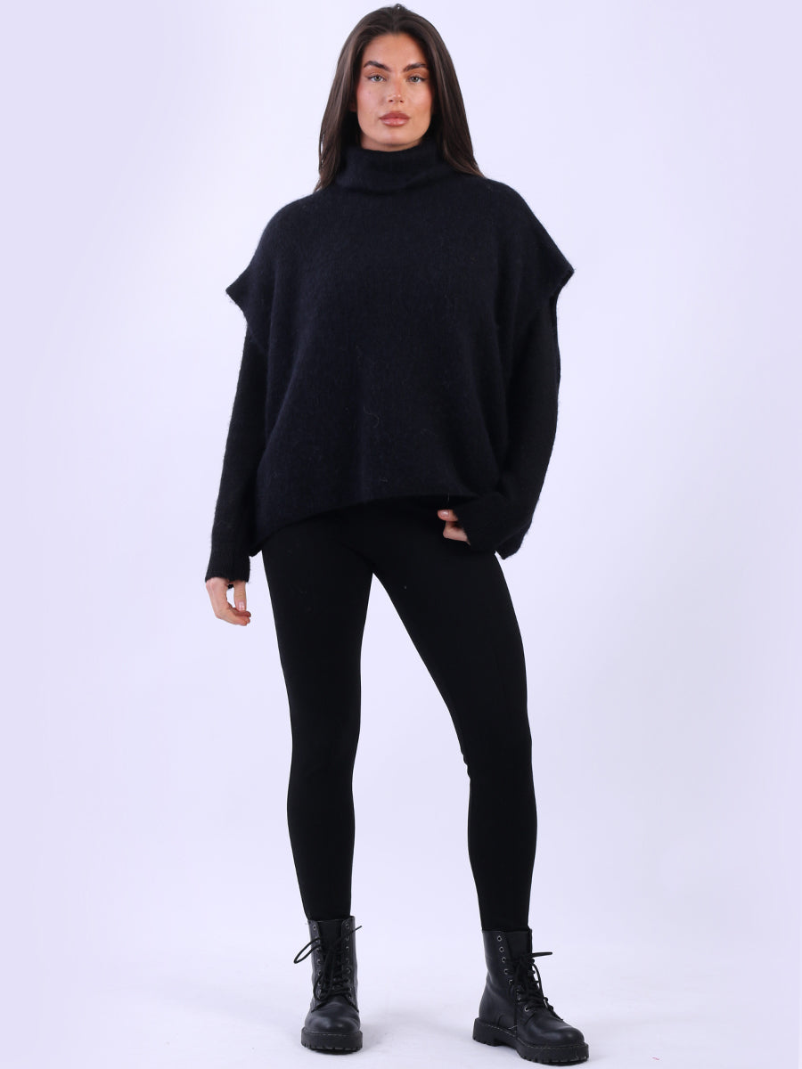 Cowl Neck Batwing Wool Knit Jumper
