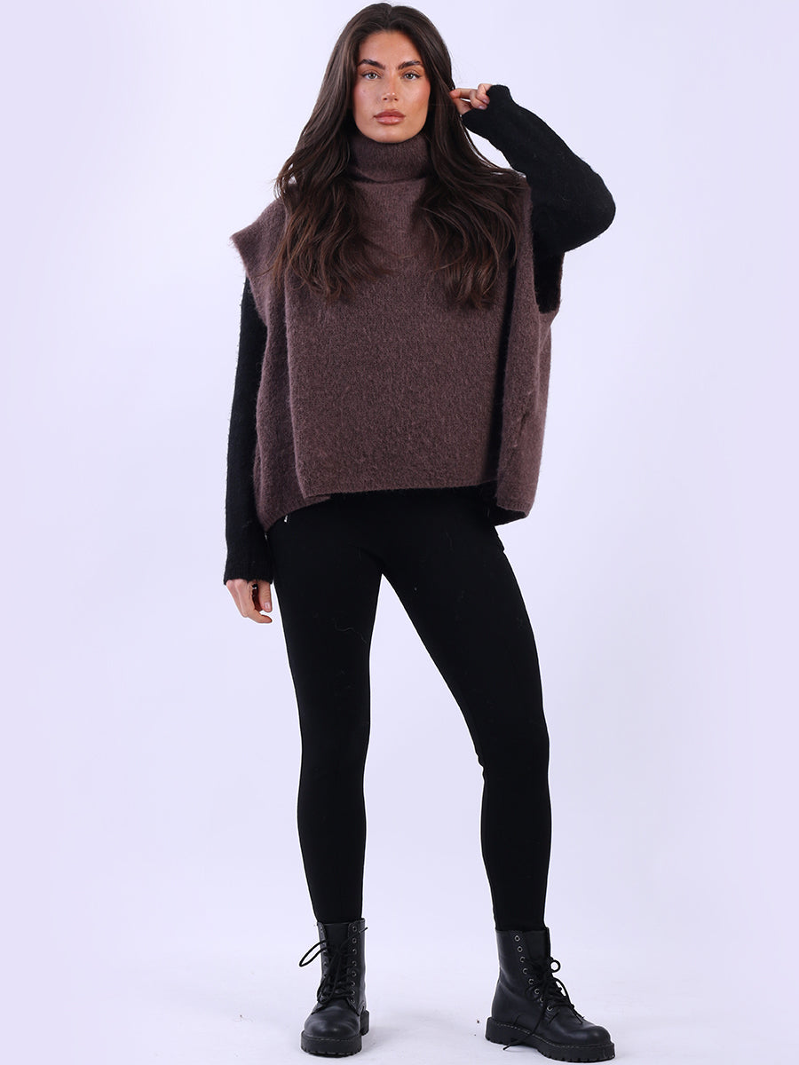 Cowl Neck Batwing Wool Knit Jumper