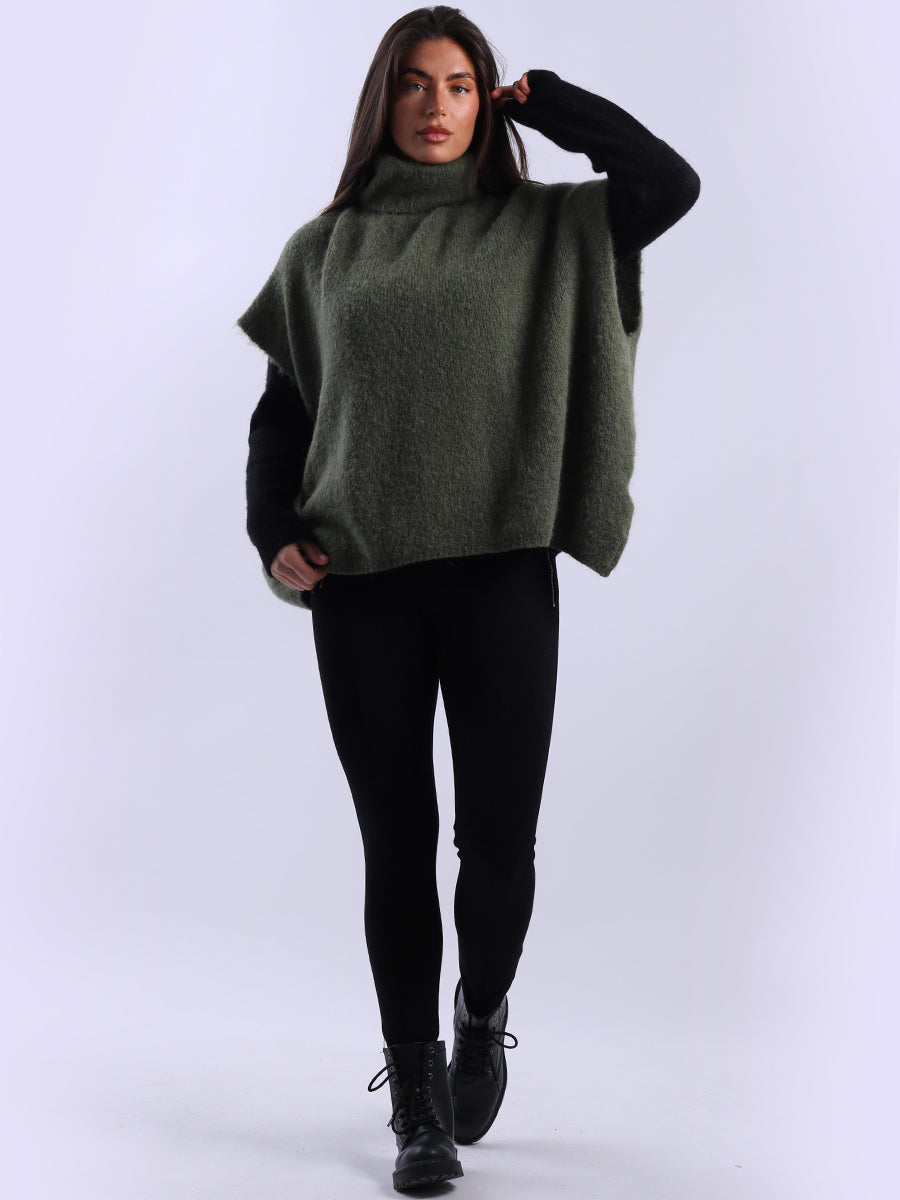 Cowl Neck Batwing Wool Knit Jumper