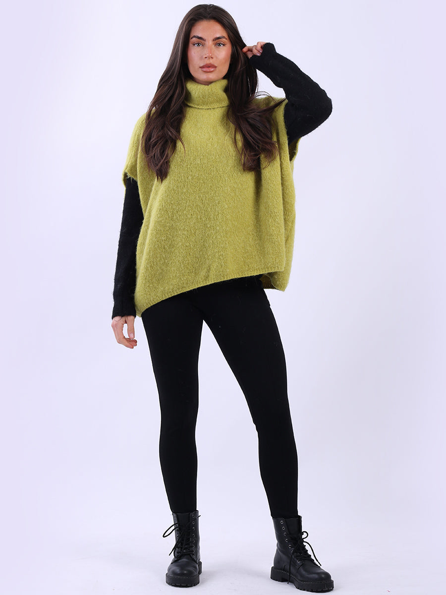 Cowl Neck Batwing Wool Knit Jumper