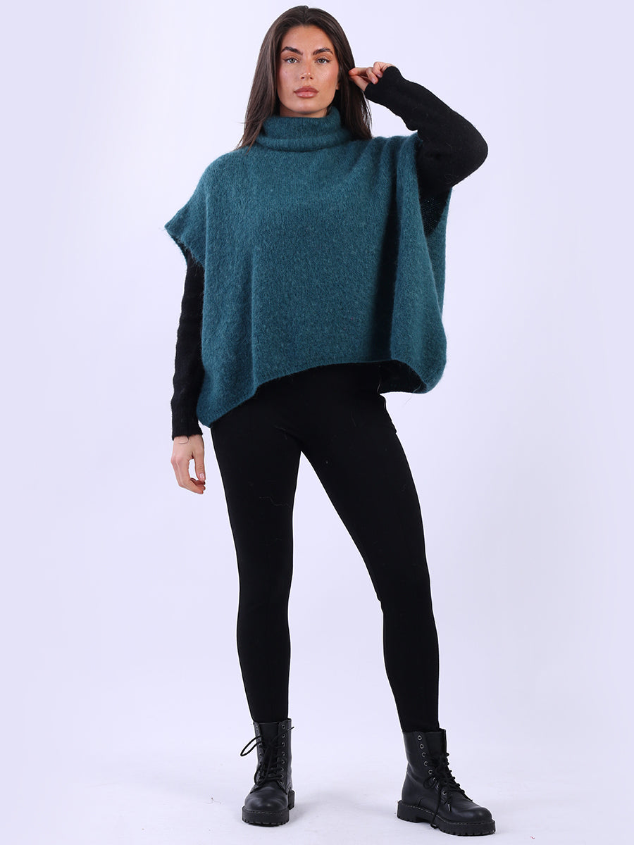 Cowl Neck Solid Knit Wooly Pullover