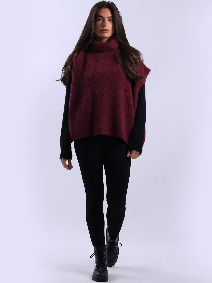Cowl Neck Solid Knit Wooly Pullover