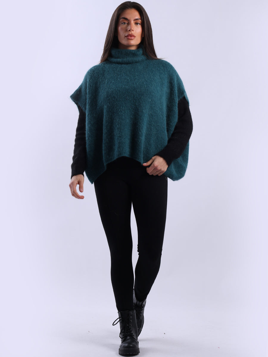 Cowl Neck Solid Knit Wooly Pullover