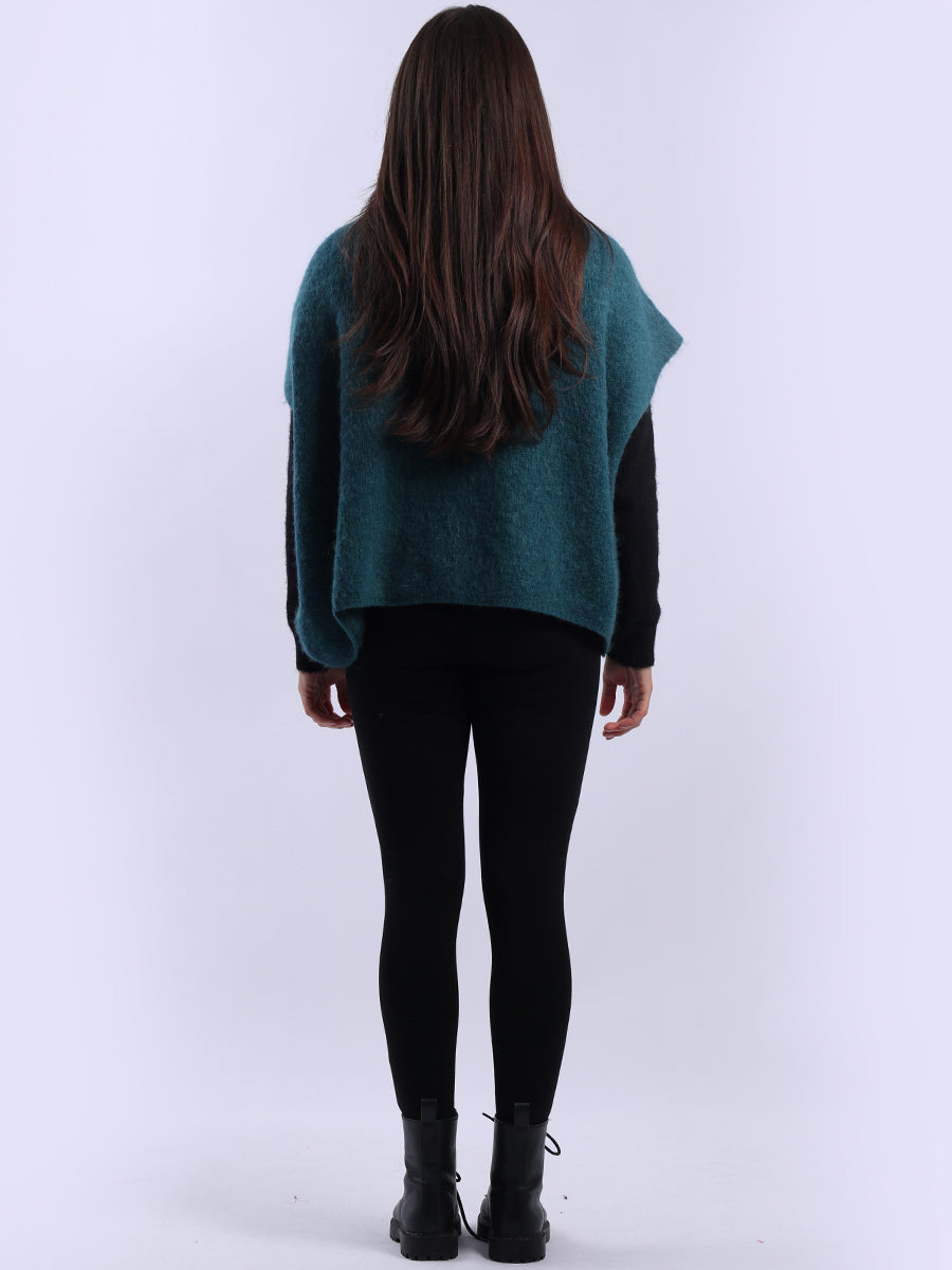 Cowl Neck Solid Knit Wooly Pullover