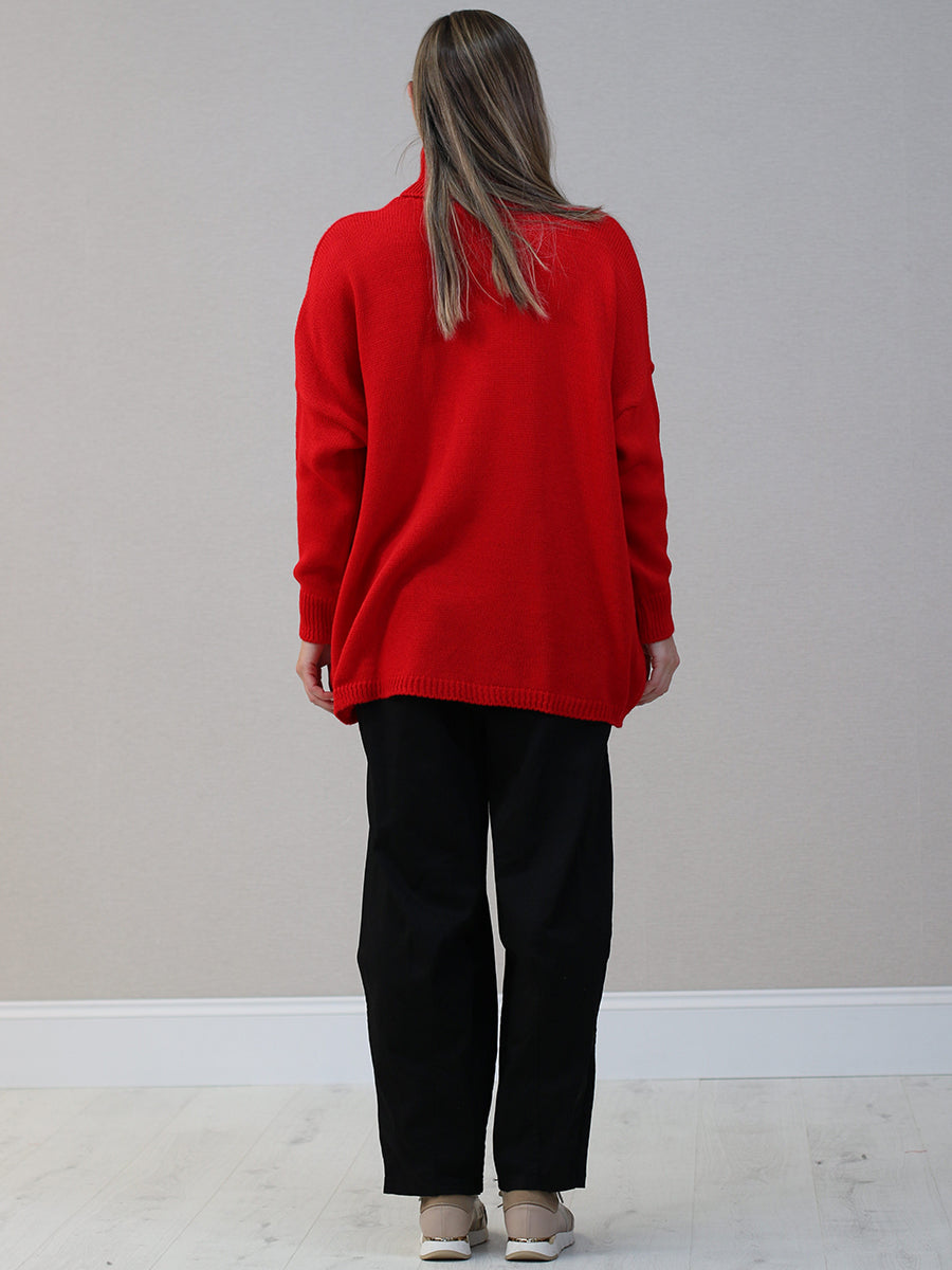Batwing Knit Reindeer Xmas Jumper