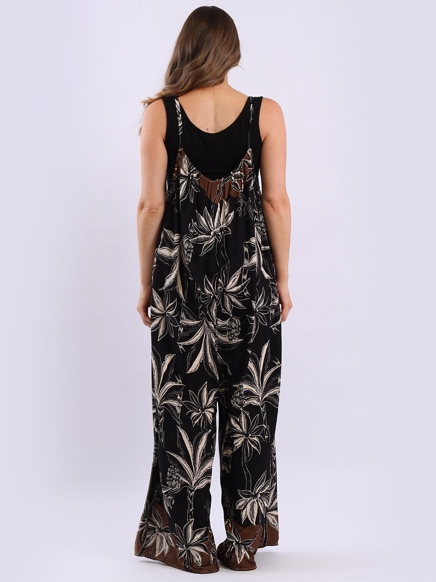 Sleeveless Plus Size Floral Cotton Jumpsuit