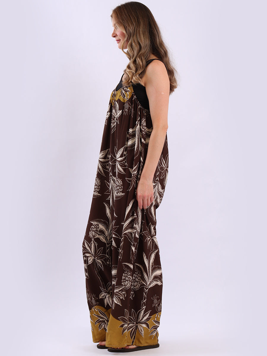 Sleeveless Plus Size Floral Cotton Jumpsuit
