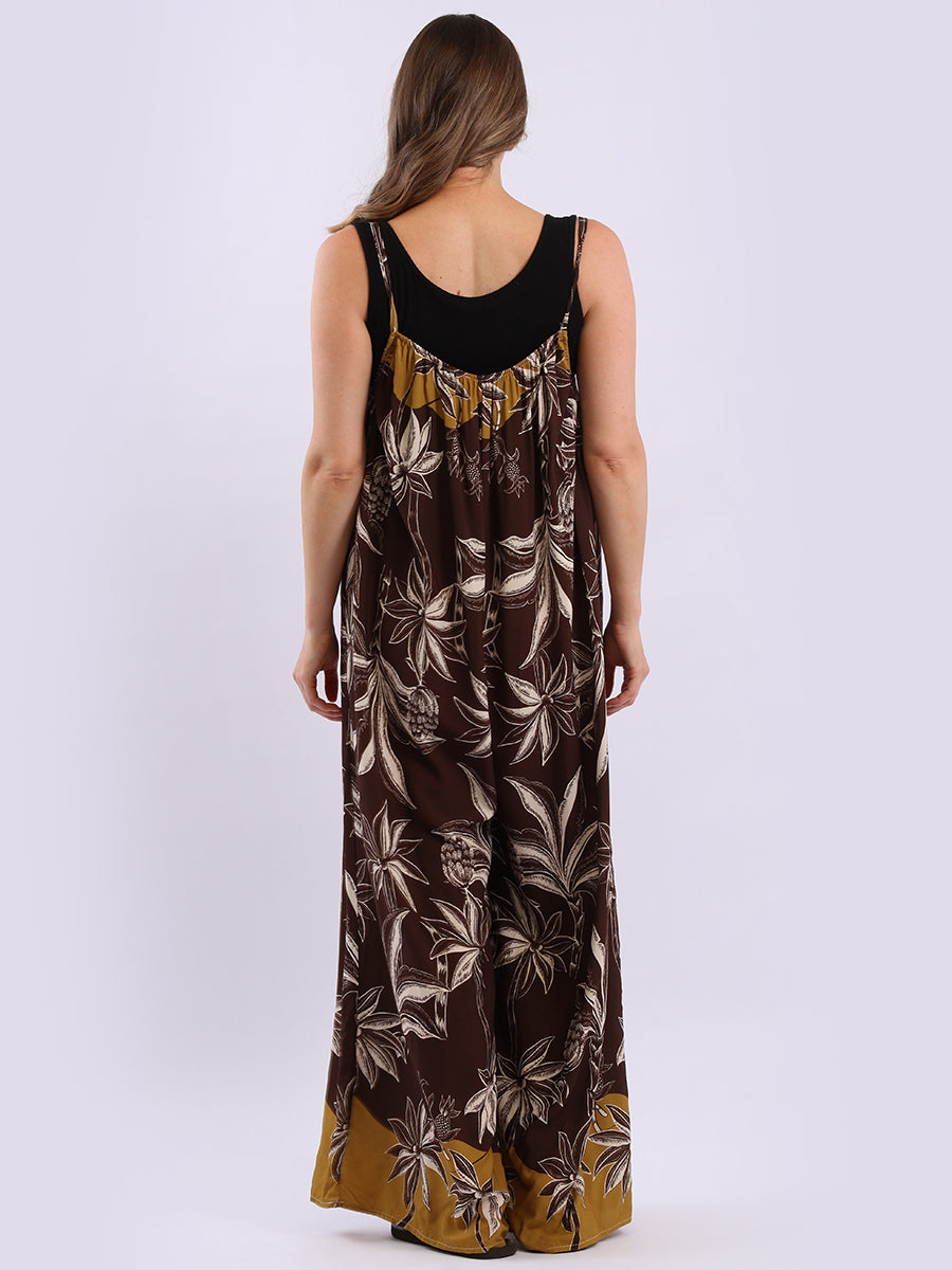 Sleeveless Plus Size Floral Cotton Jumpsuit