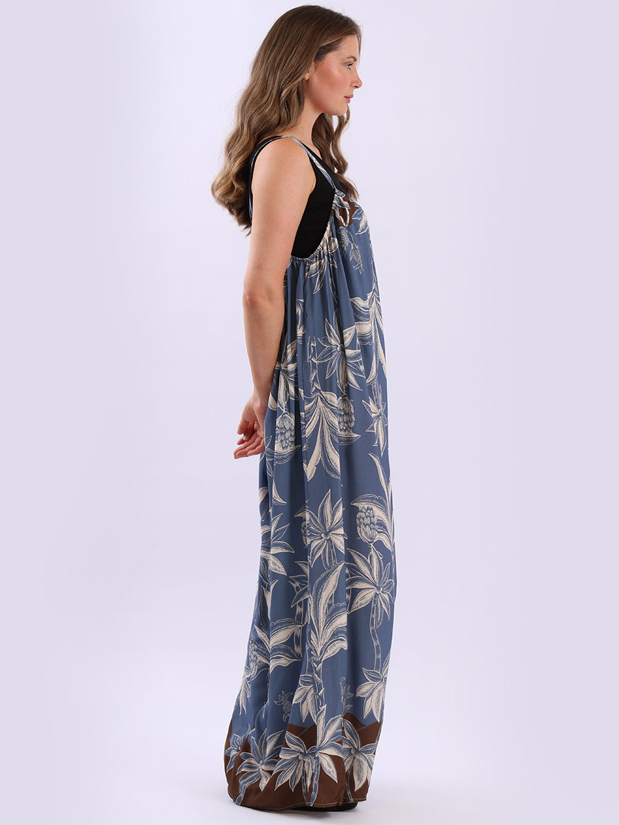 Sleeveless Plus Size Floral Cotton Jumpsuit