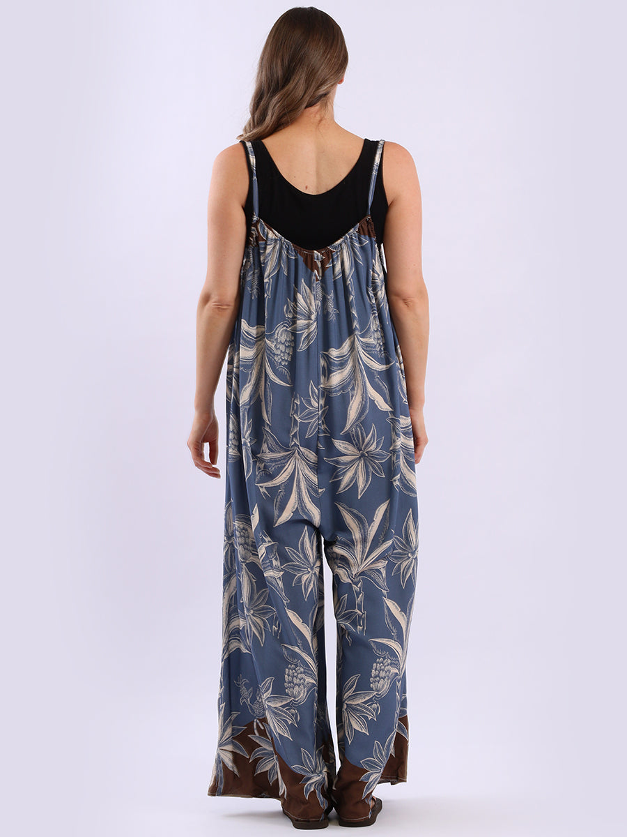 Sleeveless Plus Size Floral Cotton Jumpsuit