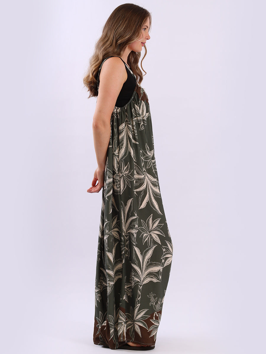 Sleeveless Plus Size Floral Cotton Jumpsuit