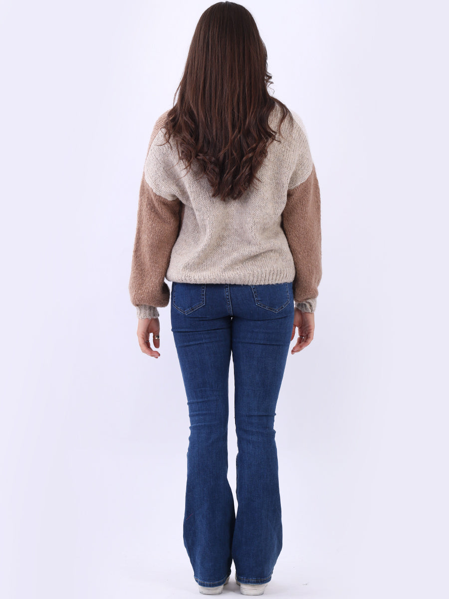 Chunky Knit Multi Color Crop Wooly Cardigan