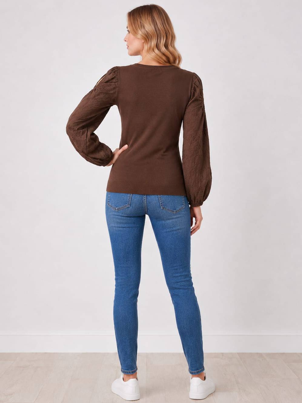 Cold Shoulders Embroidered Cotton T-Shirt