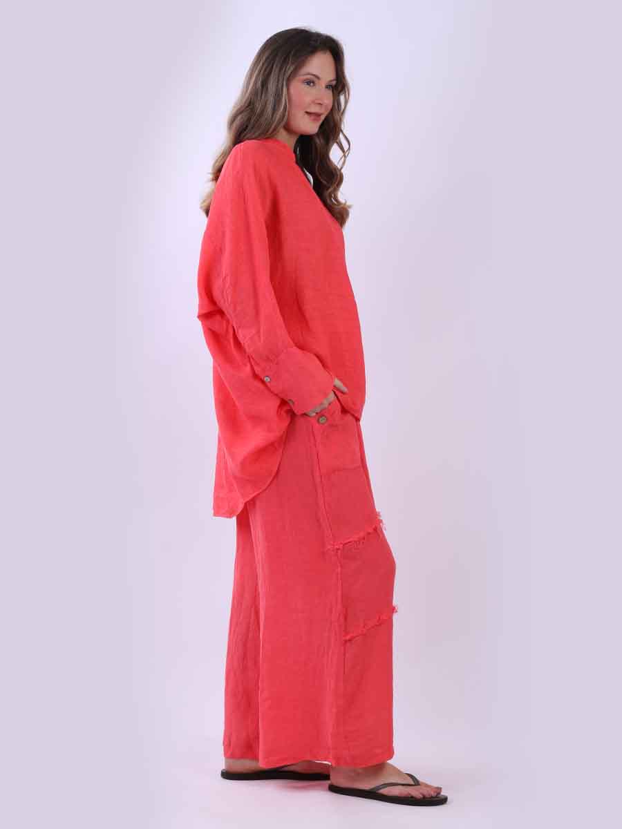Ladies Plain Baggy Linen Top