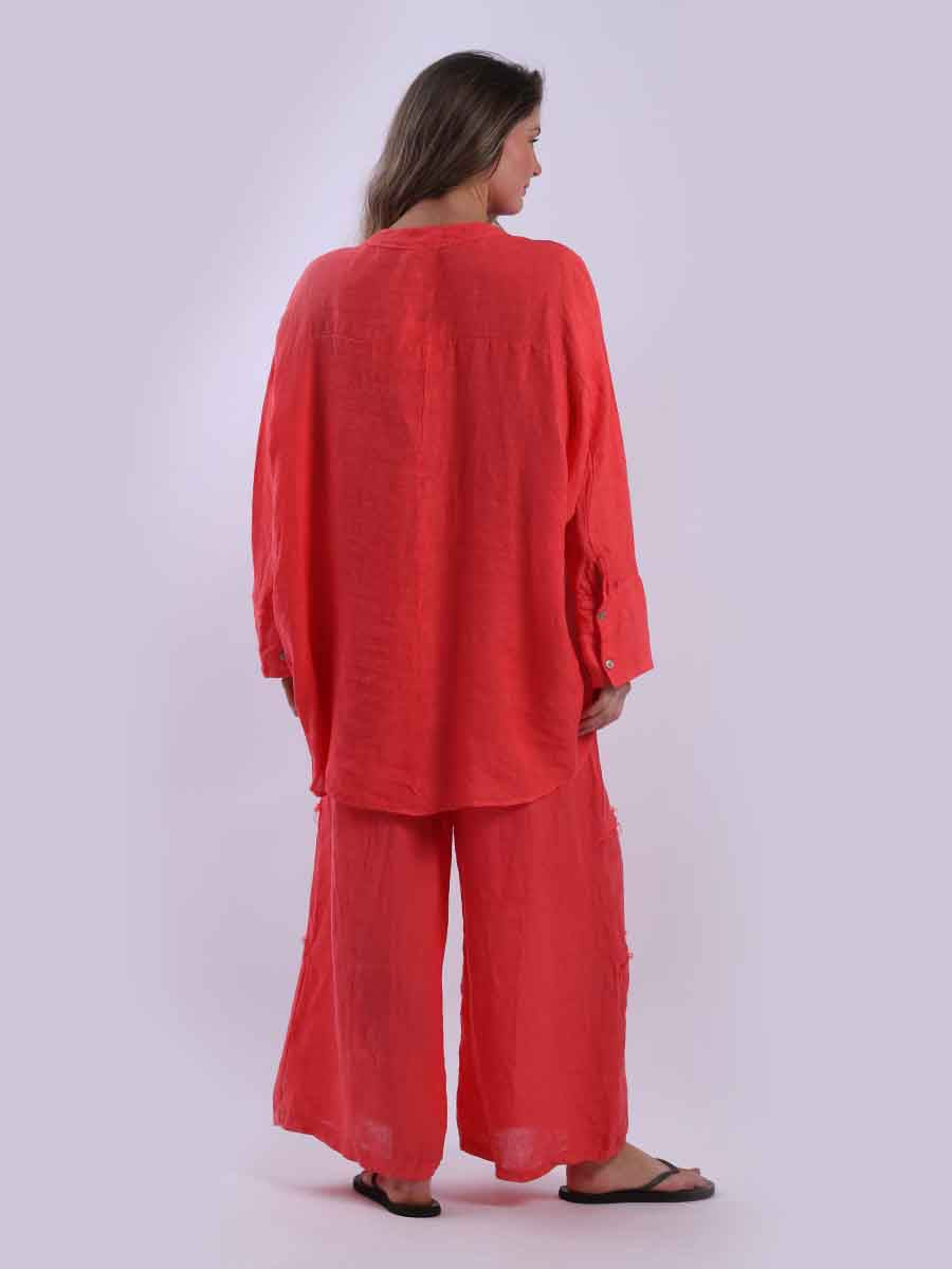 Ladies Plain Baggy Linen Top