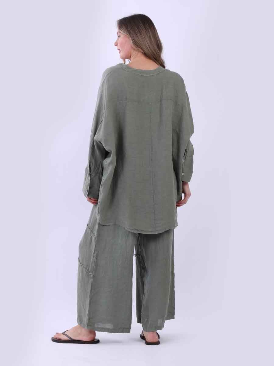 Ladies Plain Baggy Linen Top