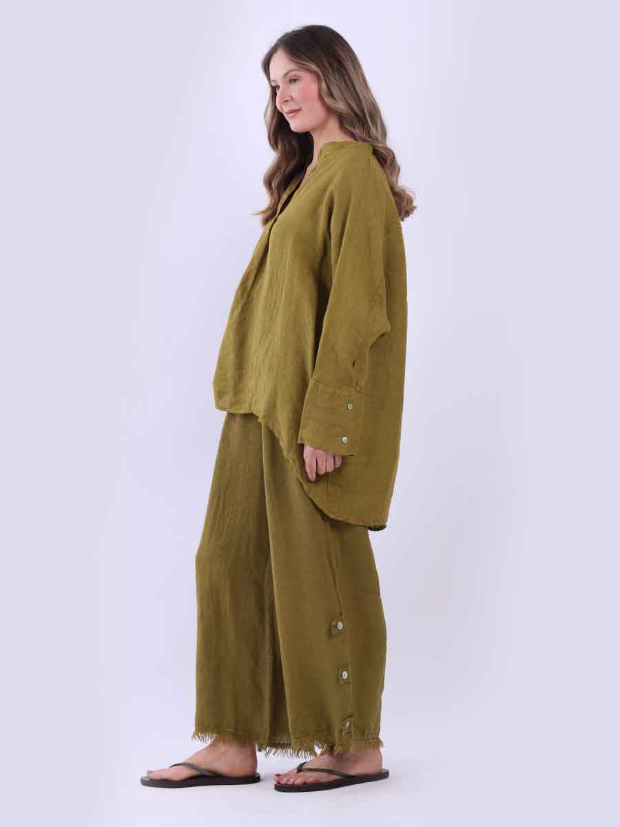 Ladies Plain Baggy Linen Top