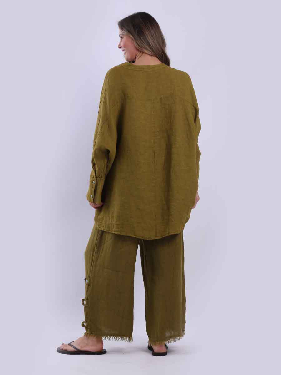 Ladies Plain Baggy Linen Top