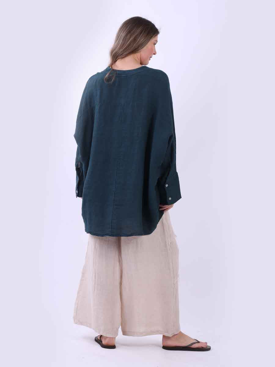 Ladies Plain Baggy Linen Top
