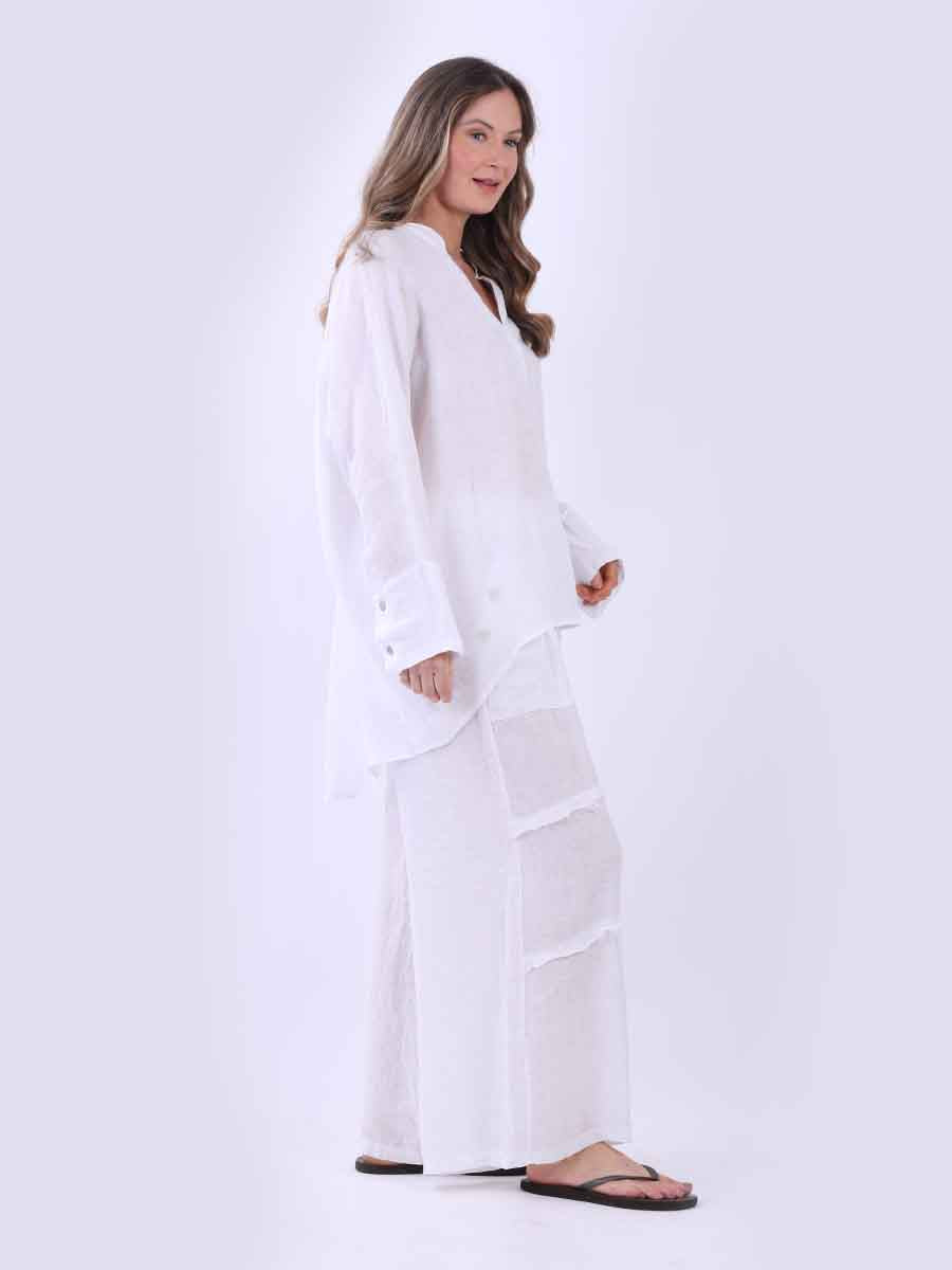 Ladies Plain Baggy Linen Top