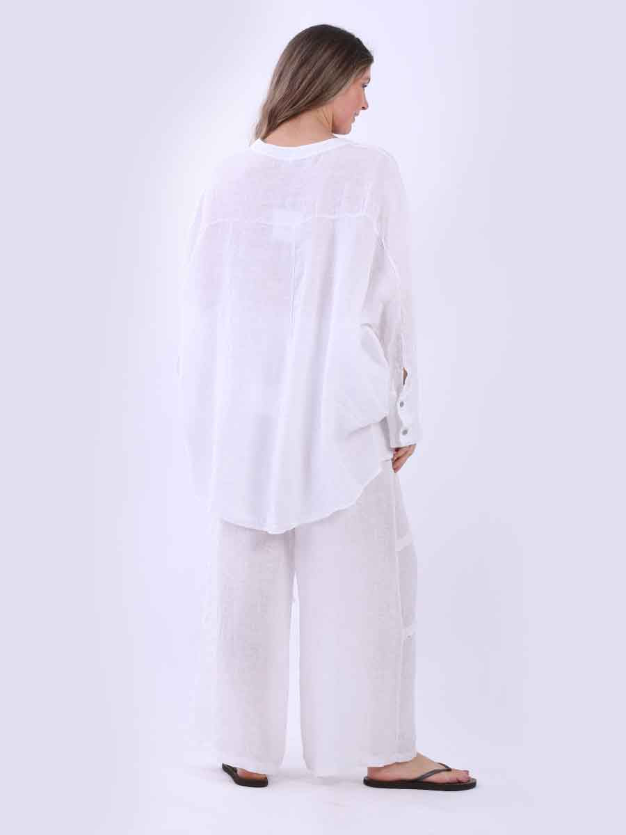 Ladies Plain Baggy Linen Top