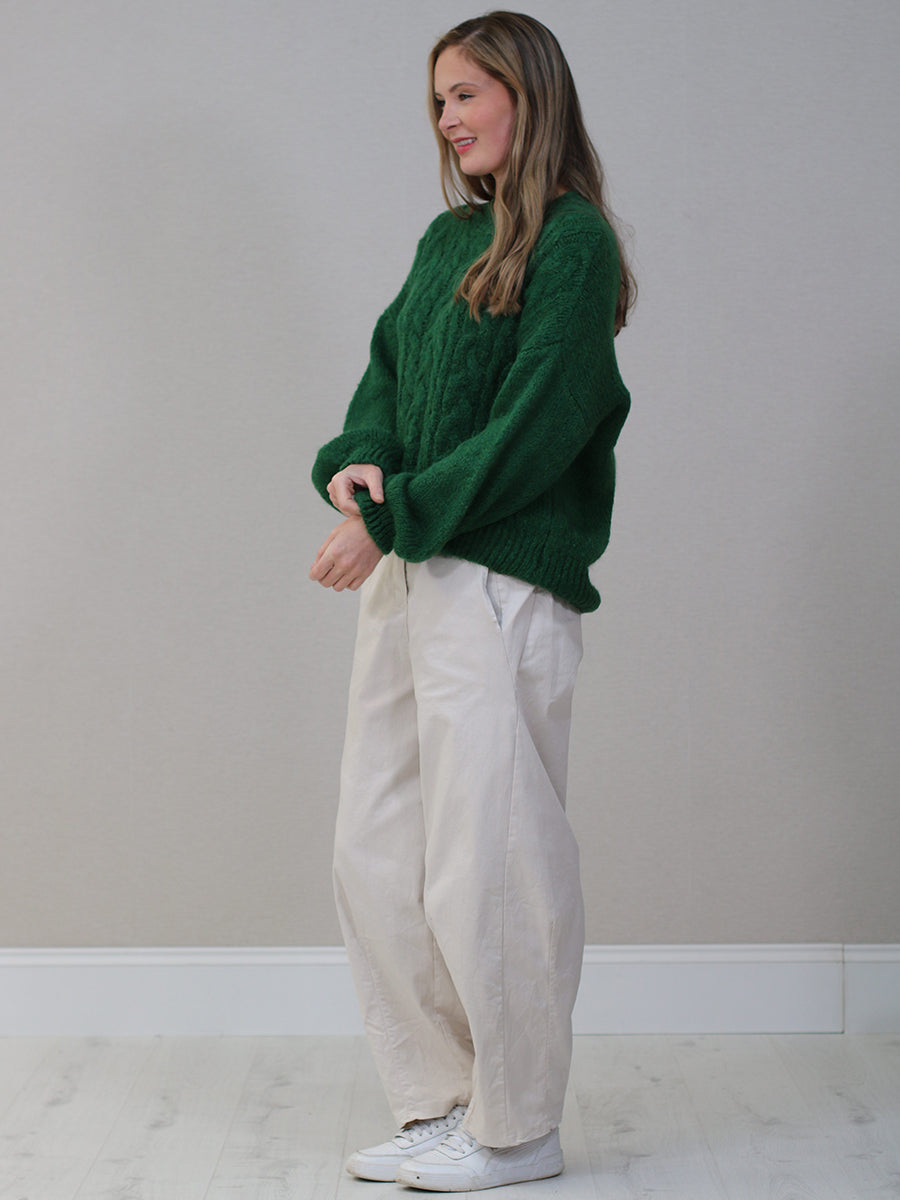 Cable Knit Winter Crop Wooly Top