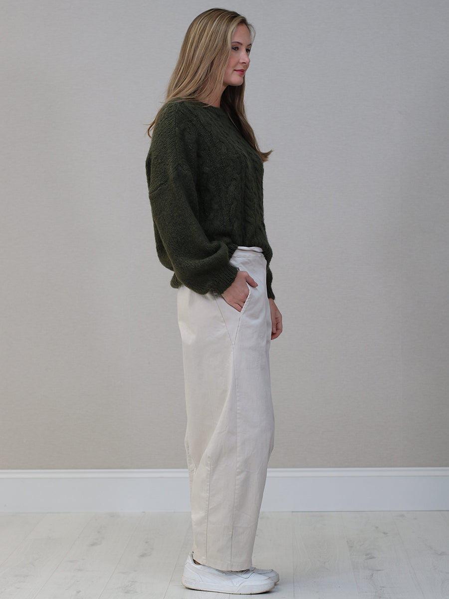 Cable Knit Winter Crop Wooly Top