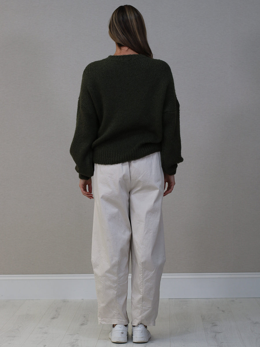 Cable Knit Winter Crop Wooly Top