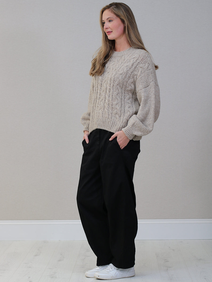 Cable Knit Winter Crop Wooly Top