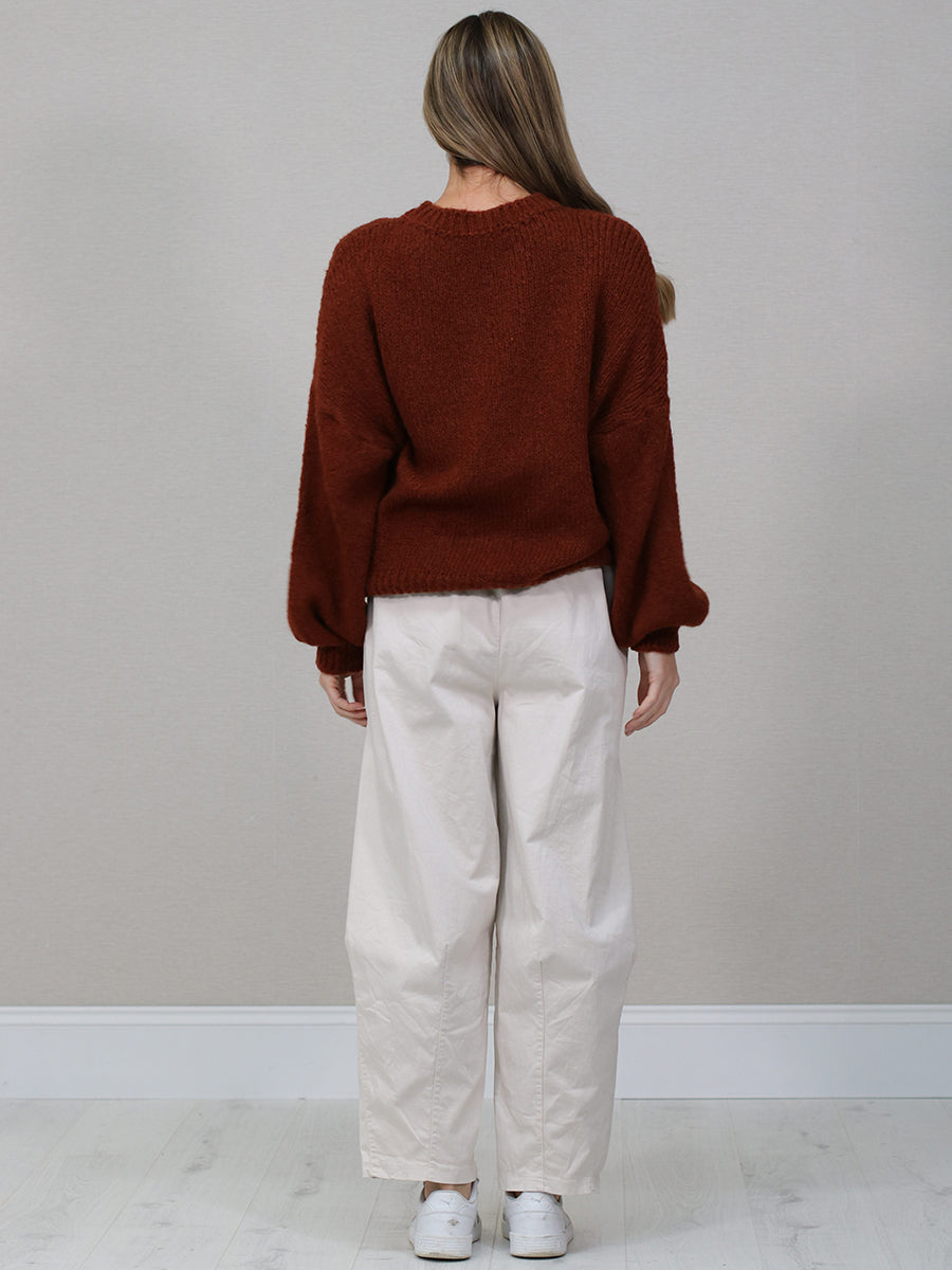 Cable Knit Winter Crop Wooly Top