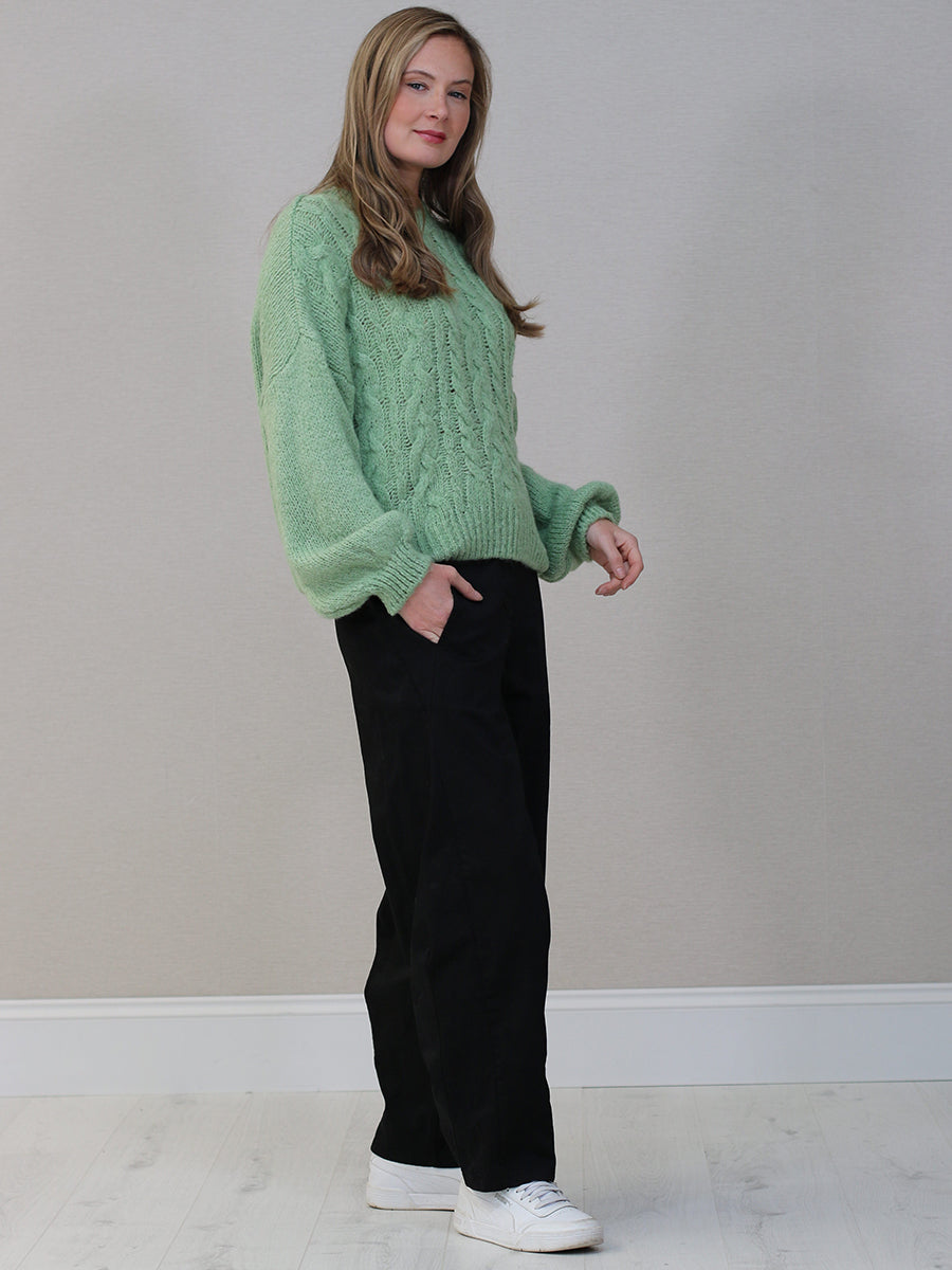 Cable Knit Winter Crop Wooly Top