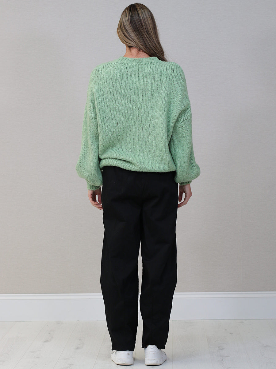 Cable Knit Winter Crop Wooly Top