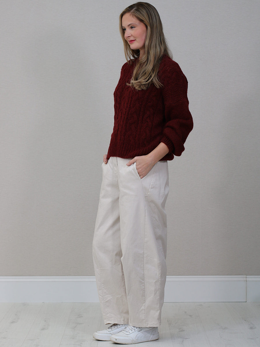 Cable Knit Winter Crop Wooly Top