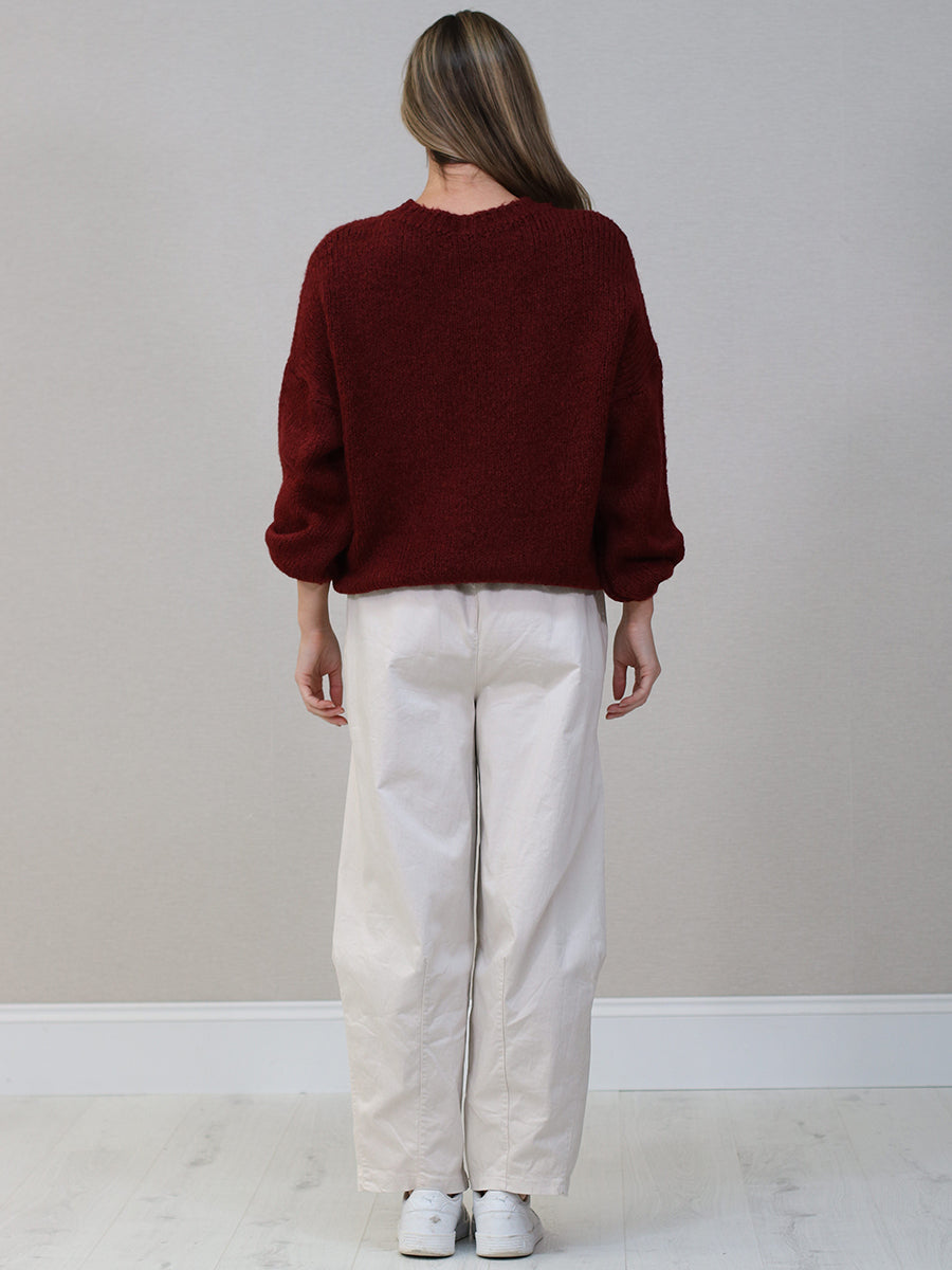 Cable Knit Winter Crop Wooly Top