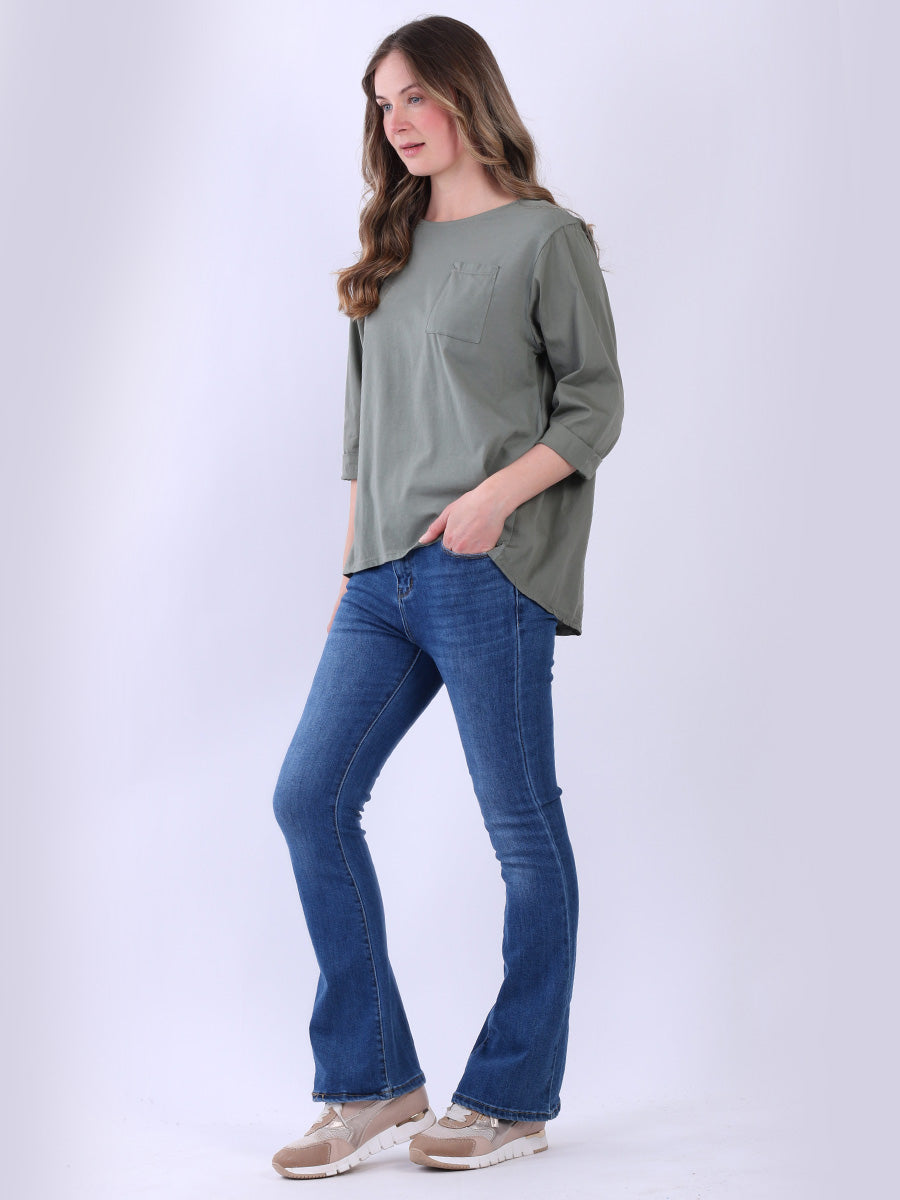 Ladies Plain Cotton Baggy T-Shirt