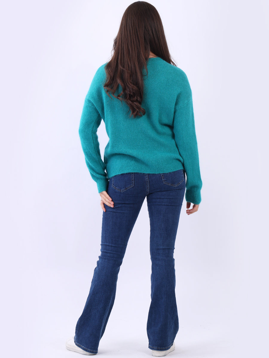 Plain Knitted Crop Boxy Jumper