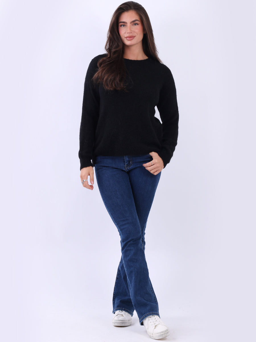 Plain Knitted Crop Boxy Jumper