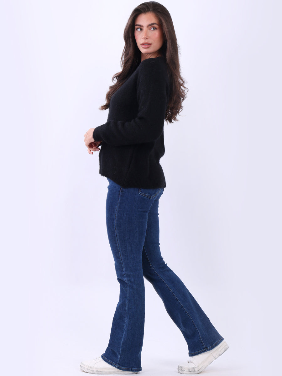 Plain Knitted Crop Boxy Jumper