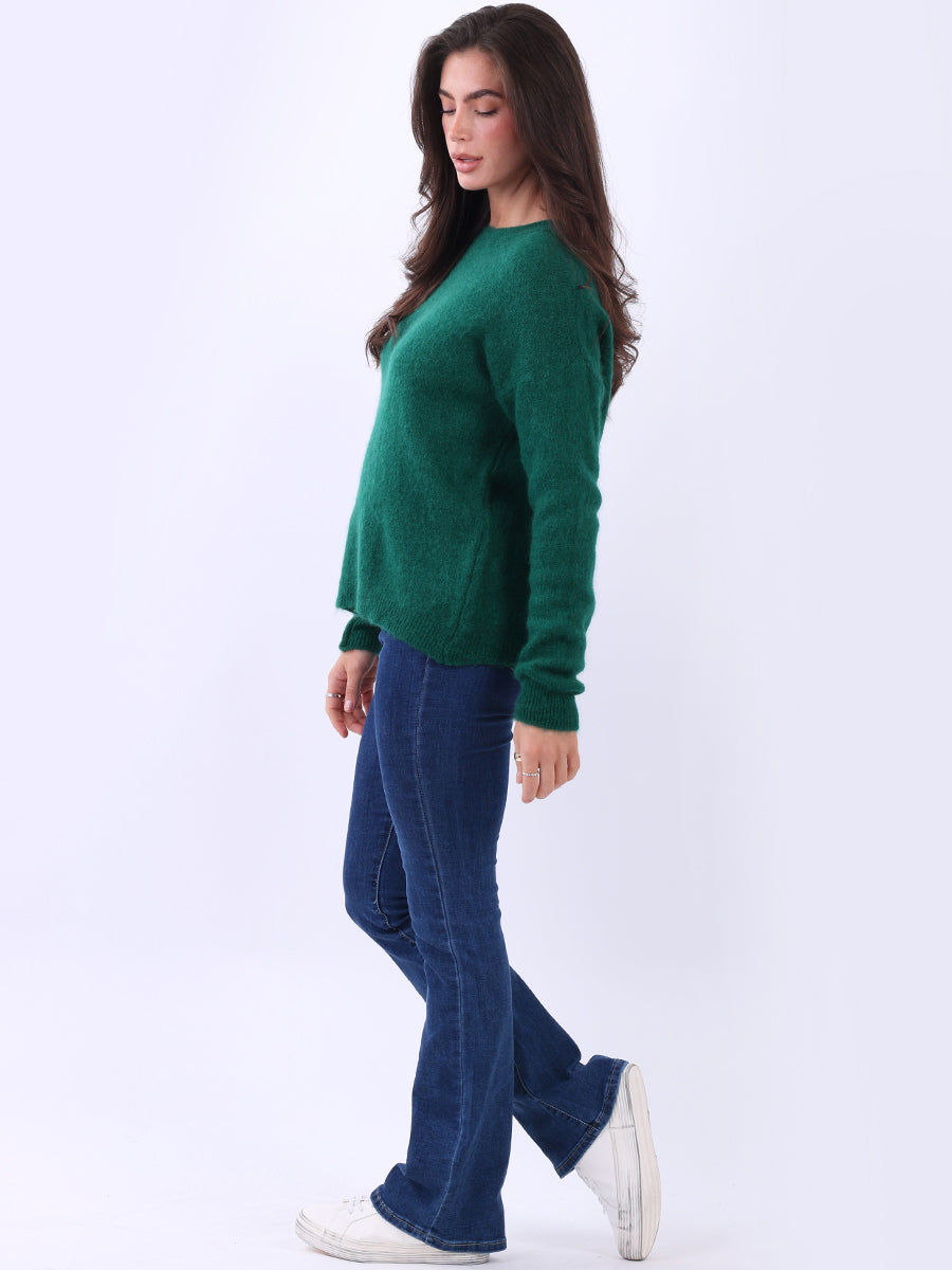 Plain Knitted Crop Boxy Jumper