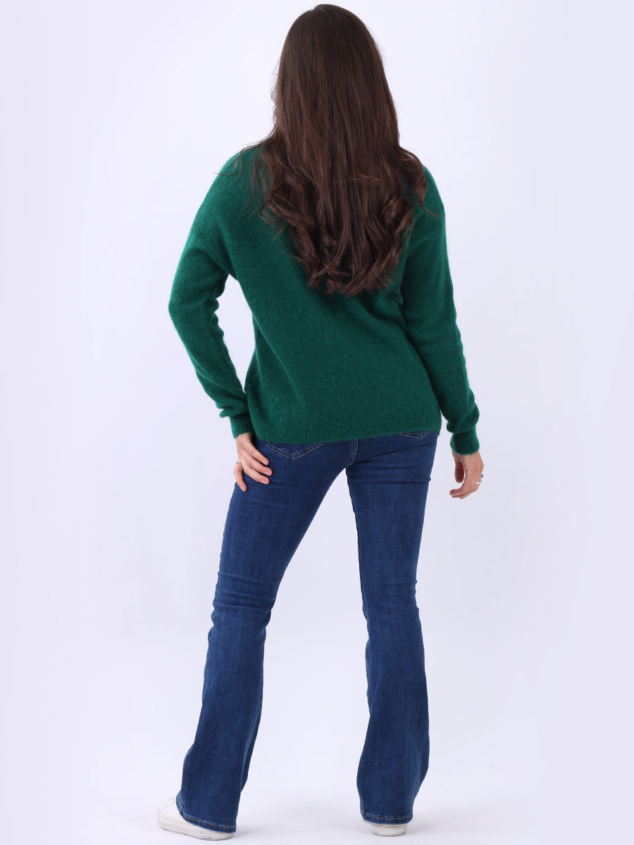 Plain Knitted Crop Boxy Jumper