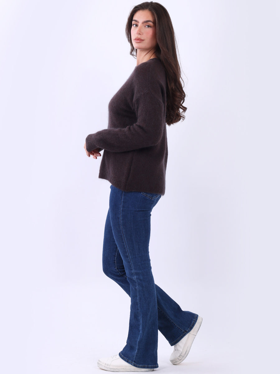 Plain Knitted Crop Boxy Jumper
