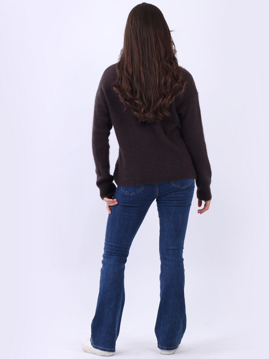 Plain Knitted Crop Boxy Jumper