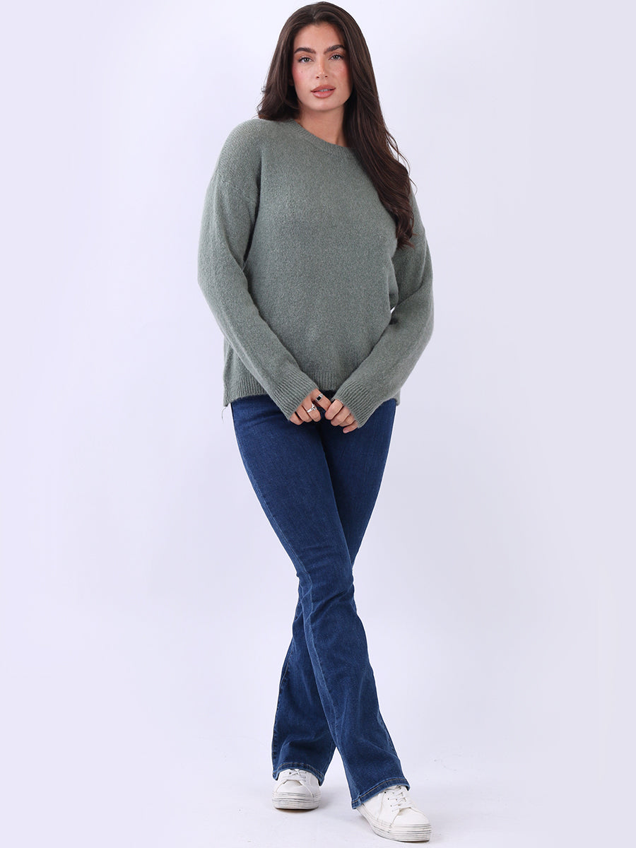 Plain Knitted Crop Boxy Jumper