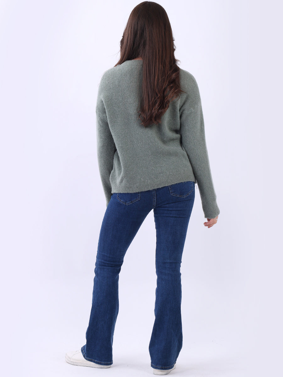 Plain Knitted Crop Boxy Jumper