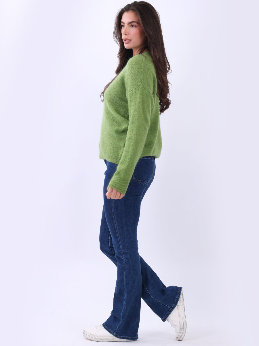 Plain Knitted Crop Boxy Jumper
