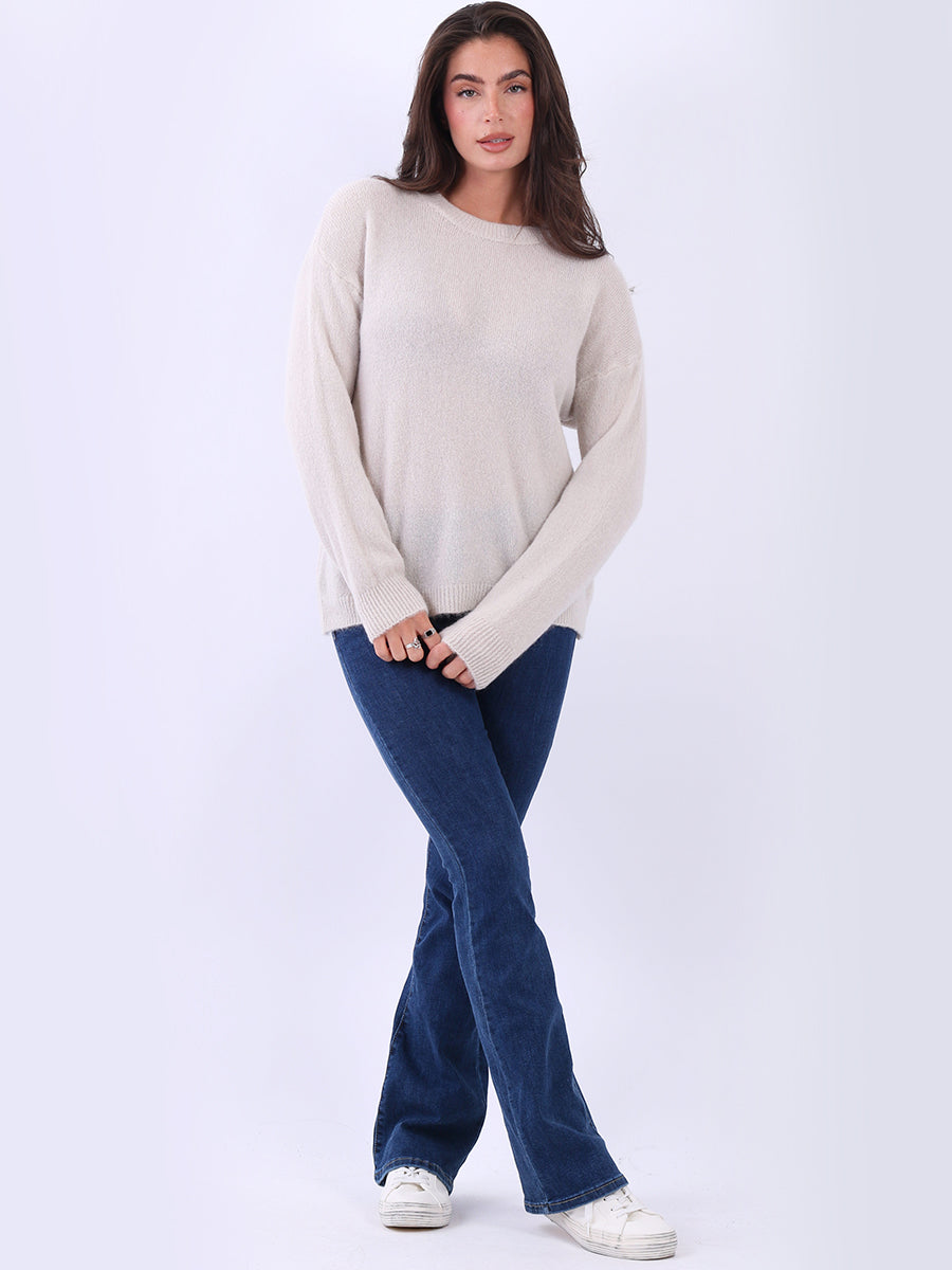 Plain Knitted Crop Boxy Jumper